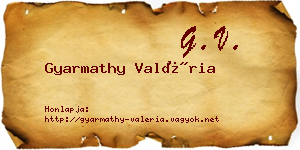 Gyarmathy Valéria névjegykártya